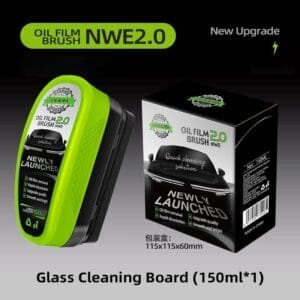 【50%OFF 割引期間限定Ⅰ 】アップグレードグリーン自動車用油膜洗浄ブラシ、オールイン1自動車用ガラス油膜除去剤、フロントガラス洗浄のための多目的ガラス洗浄板