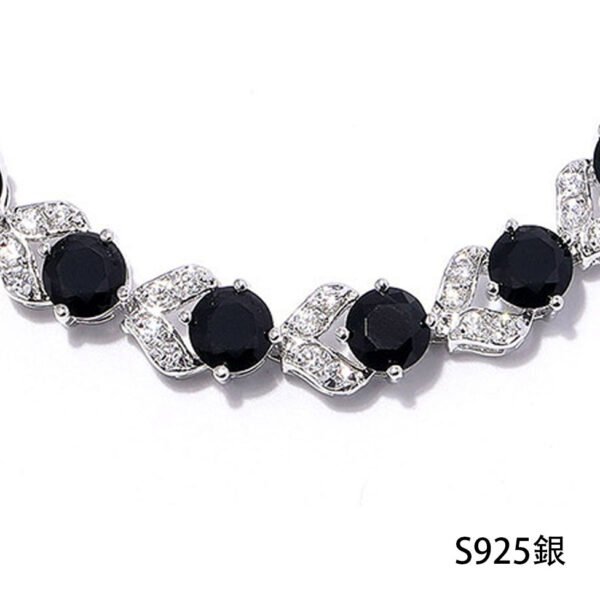 メンズ ブラック&ホワイトキュービックジルコニア ブレスレット - 画像 (2)