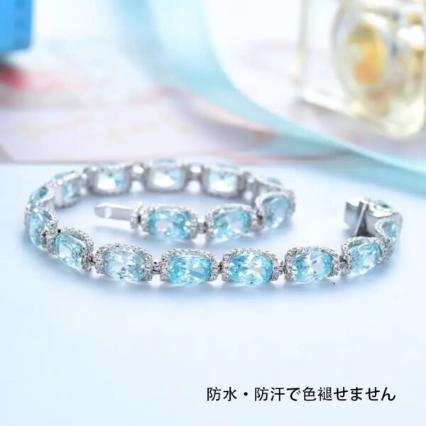 レースデザインのアクアマリンブレスレット - 画像 (3)