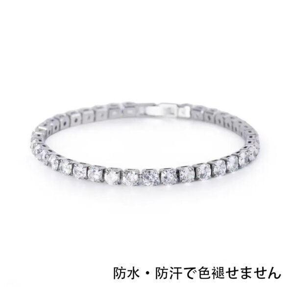 シルバー モイサナイト テニスブレスレット - 画像 (3)