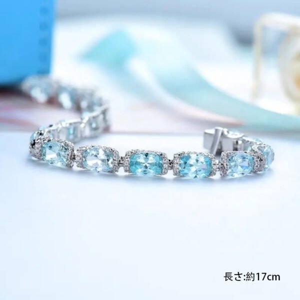 レースデザインのアクアマリンブレスレット - 画像 (10)